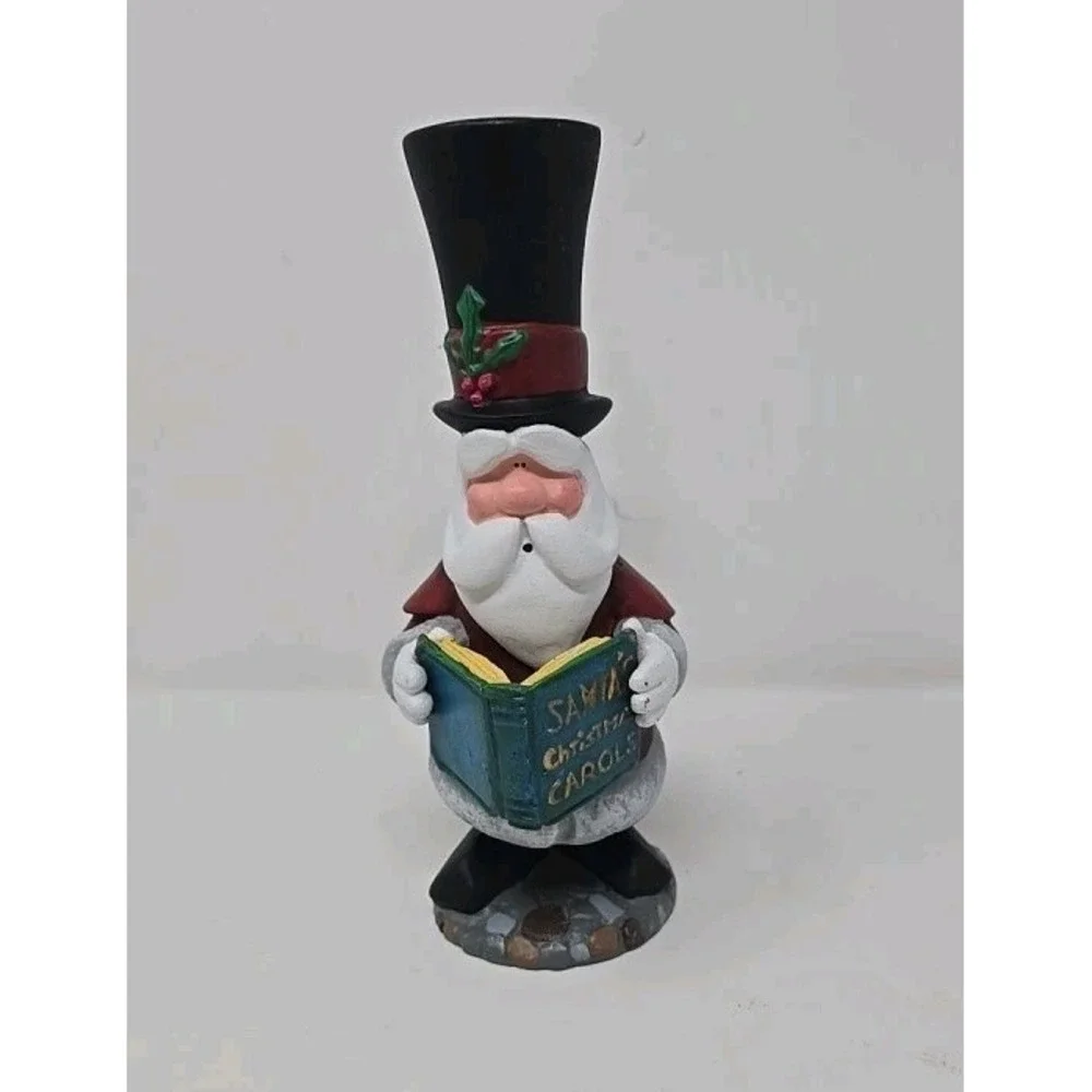 Vtg 1994 Santa figurine J. Adams the north pole caroling‎ society holding book